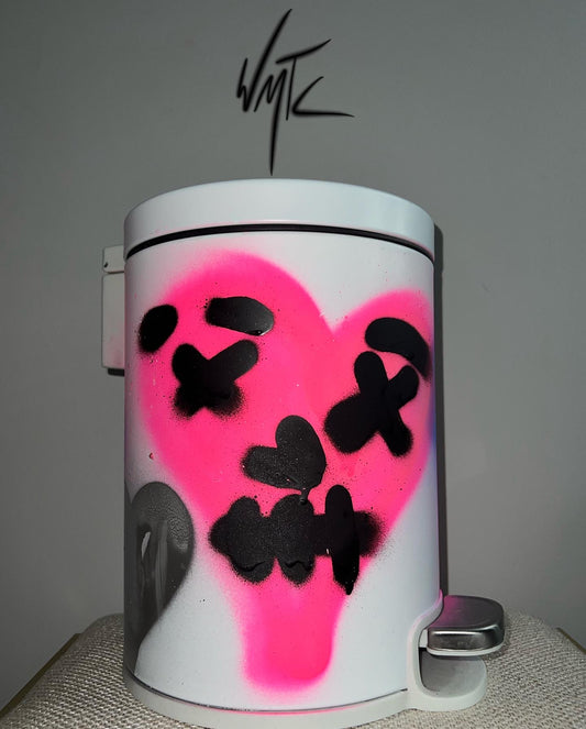 Hearts On Trash Can